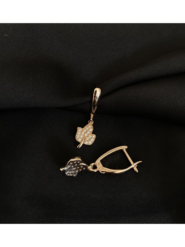 Сережки Ліана англійський замок золотого кольору 32424