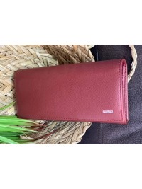 Жіночий гаманець з гладкою еко-шкіри бордового кольору 32476