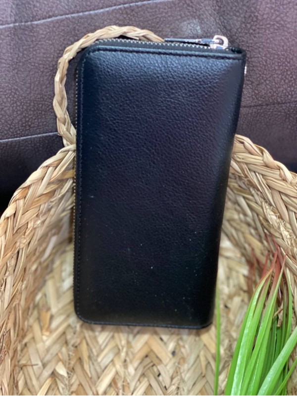 Жіночий гаманець з еко-шкіри чорного кольору 32477