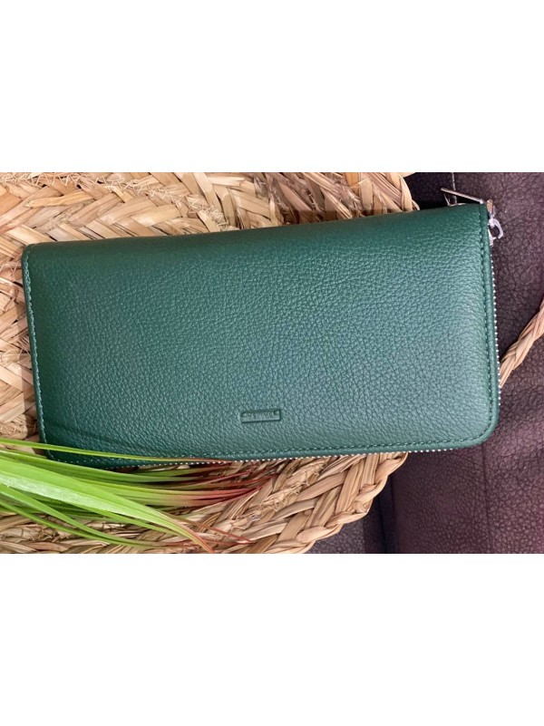Жіночий гаманець з еко-шкіри смарагдового кольору 32479