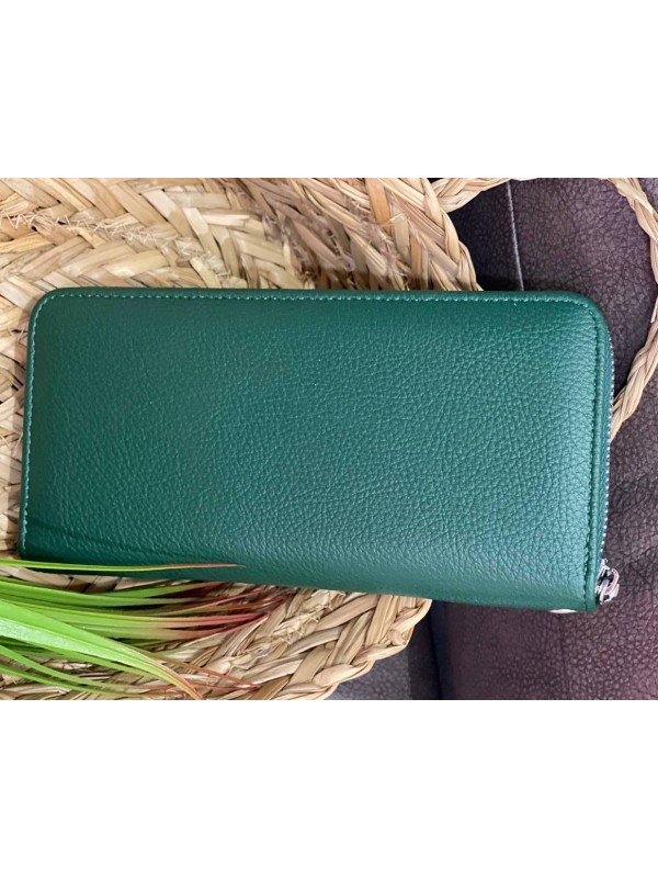 Жіночий гаманець з еко-шкіри смарагдового кольору 32479