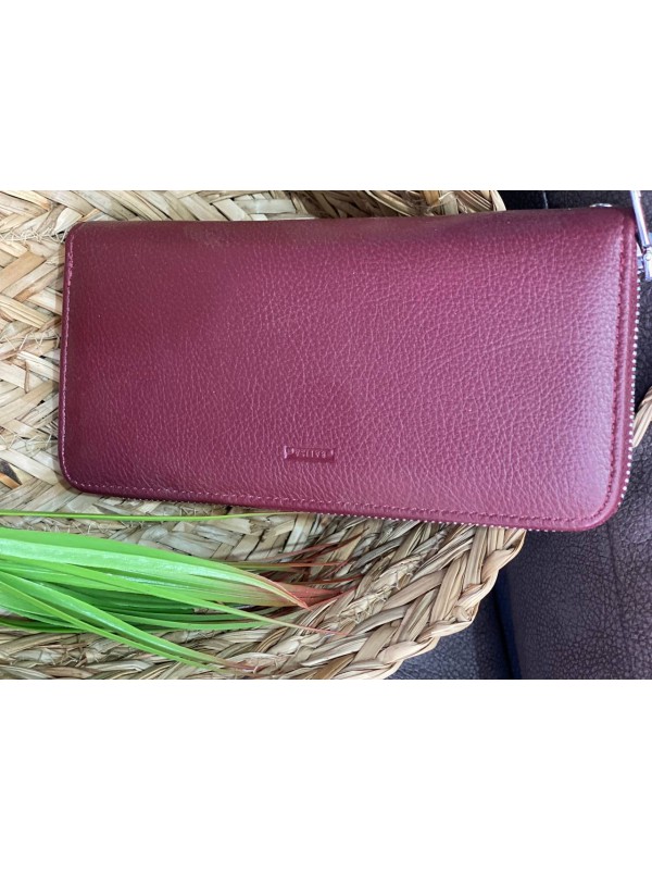 Жіночий гаманець з еко-шкіри бордового кольору 32480