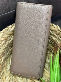 Жіночий гаманець з гладкою еко-шкіри бежевого кольору 32483