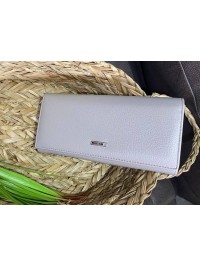 Жіночий гаманець з пористої еко-шкіри сiрого кольору 32488