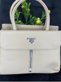 Жіноча компактна сумка з еко-шкіри молочного кольору 32490