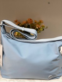 Жіноча повсякденна сумка через плече з еко-шкіри блакитного кольору 32510