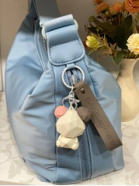 Жіноча повсякденна сумка через плече з еко-шкіри блакитного кольору 32510