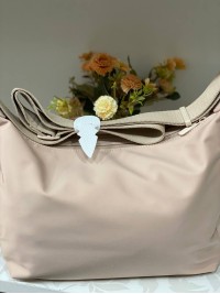 Жіноча повсякденна сумка через плече з еко-шкіри бежевого кольору 32511