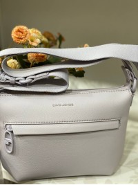 Жіноча базова сумка через плече з еко-шкіри сiрого кольору 32517