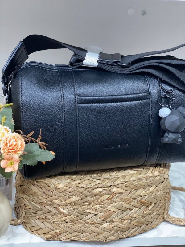 Жіноча містка сумка через плече з еко-шкіри чорного кольору 32520