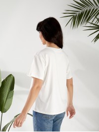 Базова жіноча футболка з малюнком бiлого кольору 32524