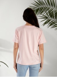Базова жіноча футболка з написом рожевого кольору 32528
