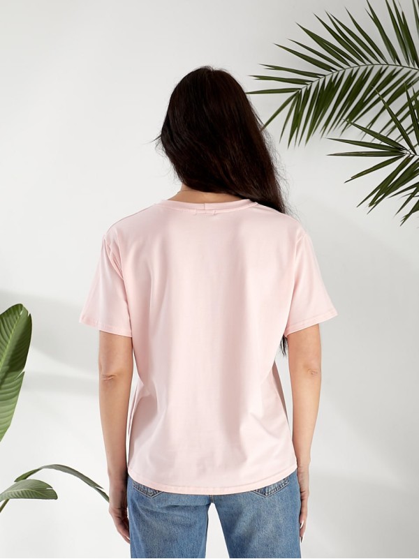 Жіноча футболка з малюнком рожевого кольору 32550