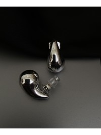 Сережки Краплі застібка - пусет срібного кольору 32596