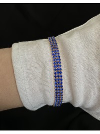 Золотий браслет з синім камінням замок пряжка 32601