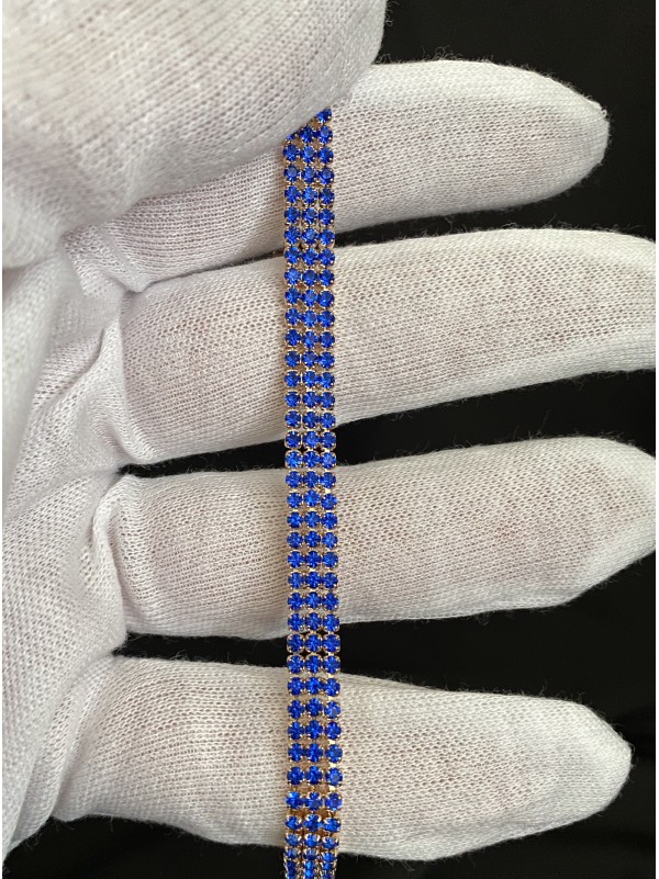 Золотий браслет з синім камінням замок пряжка 32601