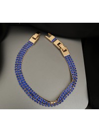 Золотий браслет з синім камінням замок пряжка 32601