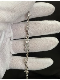 Браслет з камінчиками срібного кольору замок карабін 32603