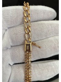 Браслет Ключик золотого кольору пряжка замок 32605