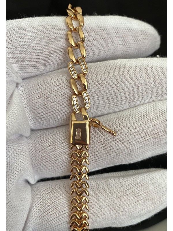 Браслет Ключик золотого кольору пряжка замок 32605