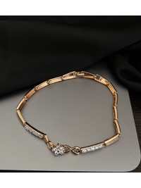 Браслет Квіточка з камінчиками золотого кольору замок пряжка 32606