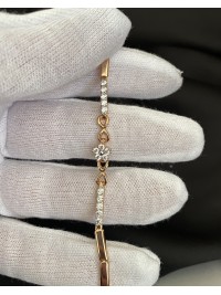 Браслет Квіточка з камінчиками золотого кольору замок пряжка 32606