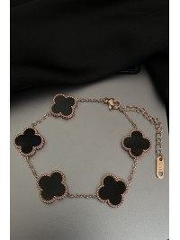 Браслет Конюшина золотого кольору замок карабін 32607