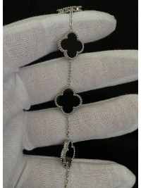 Браслет Конюшина срібного кольору замок карабін 32608