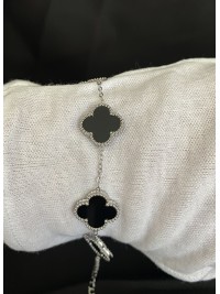 Браслет Конюшина срібного кольору замок карабін 32608