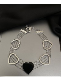 Браслет Серця срібного кольору замок карабін 32609