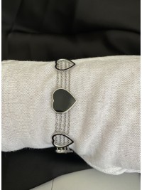 Браслет Серця срібного кольору замок карабін 32609