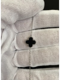 Браслет Конюшина двосторонній срібного кольору замок карабін 32610