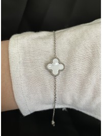 Браслет Конюшина двосторонній срібного кольору замок карабін 32610