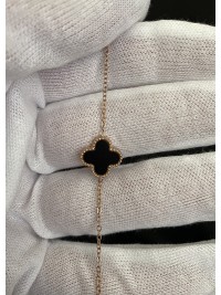 Браслет Конюшина двосторонній золотого кольору замок карабін 32611