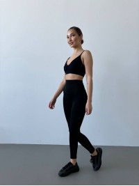 Жіночі лосини зі стягуючим ефектом чорного кольору 32652