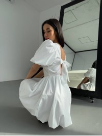 Сукня міні з відкритою спинкою молочного кольору 32657