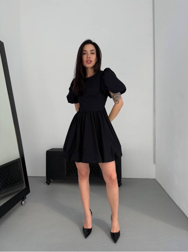 Сукня міні з відкритою спинкою чорного кольору 32658