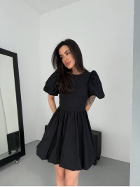 Сукня міні з відкритою спинкою чорного кольору 32658