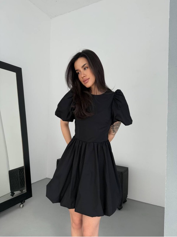 Сукня міні з відкритою спинкою чорного кольору 32658
