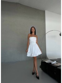 Вечірня сукня міні молочного кольору 32663