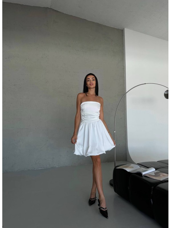 Вечірня сукня міні молочного кольору 32663