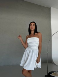 Вечірня сукня міні молочного кольору 32663