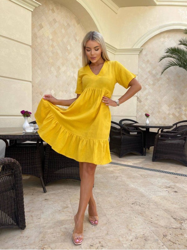 Легка муслінова сукня жовтого кольору 32681