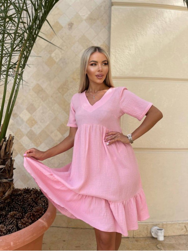 Легка муслінова сукня рожевого кольору 32682