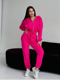 Жіночий спортивний костюм на змійці малинового кольору 32698