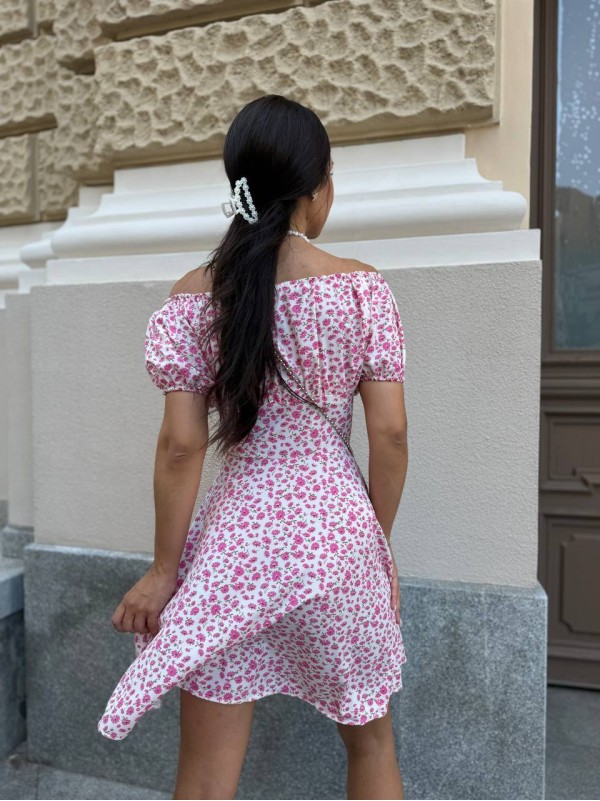 Чарівне плаття міні рожевого кольору 32721