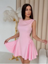 Коктельна сукня клеш рожевого кольору 32730