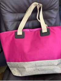 Жіноча пляжна сумка на плече малинового кольору 32742