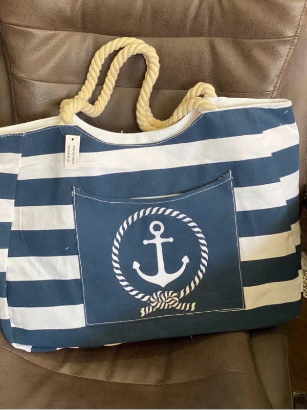 Жіноча пляжна сумка синього кольору 32750