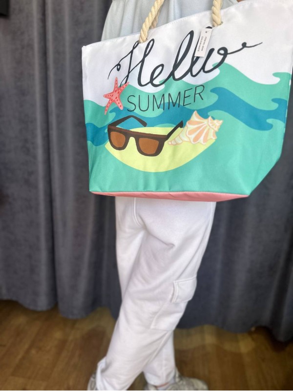 Жіноча пляжна сумка зеленого кольору 32752